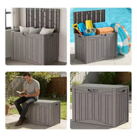 Coffre de terrasse de rangement en resine 50 gal pour extérieur et interieur