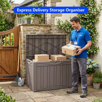 Coffre de terrasse de rangement en resine 50 gal pour extérieur et interieur
