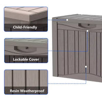 Coffre de terrasse de rangement en resine 50 gal pour extérieur et interieur