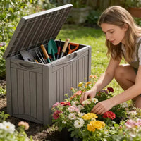 Coffre de terrasse de rangement en resine 50 gal pour extérieur et interieur