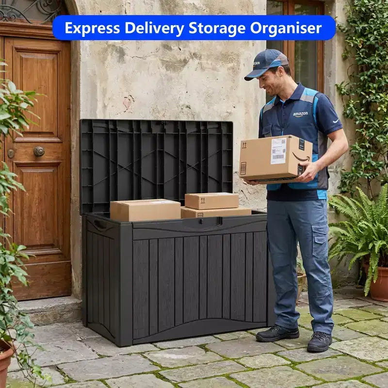 Coffre de terrasse de rangement en resine 50 gal pour extérieur et interieur
