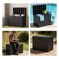Coffre de terrasse de rangement en resine 50 gal pour extérieur et interieur