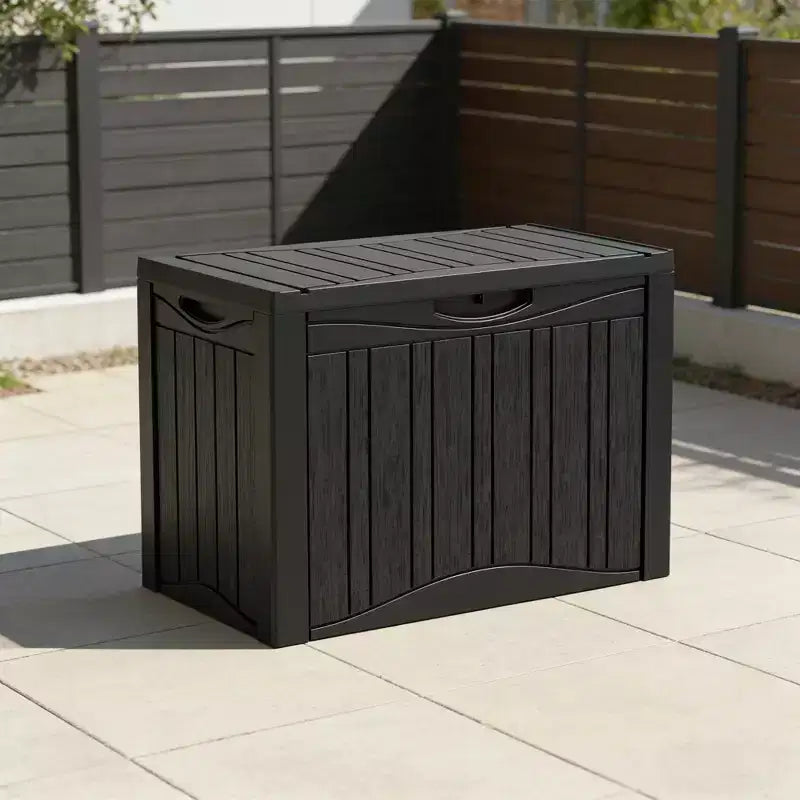 Coffre de terrasse de rangement en resine 50 gal pour extérieur et interieur