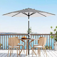 Parasol de terrasse 3m - Parasol de marché anti-UV/étanche avec 8 baleines et manivelle inclinable pour piscine, terrasse et jardin