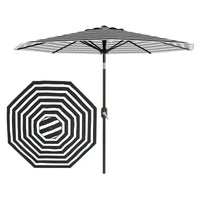 10FT Patio Umbrella - UV/Waterproof Market Parasol with 8 Ribs & Crank Tilt for Pool, Deck & Garden