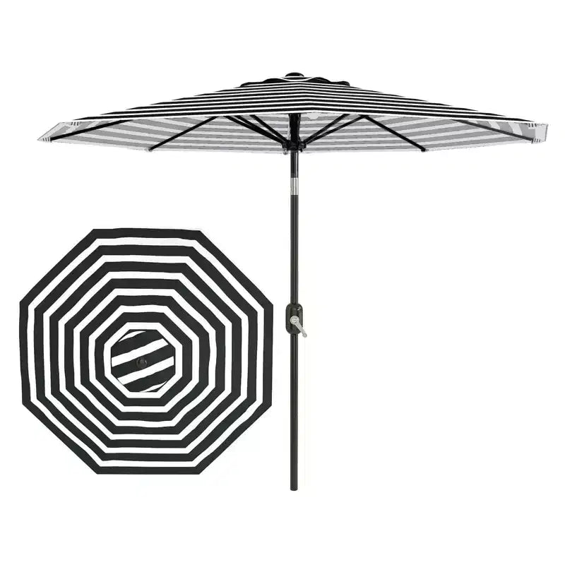 10FT Patio Umbrella - UV/Waterproof Market Parasol with 8 Ribs & Crank Tilt for Pool, Deck & Garden