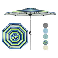 Parasol de terrasse 3m - Parasol de marché anti-UV/étanche avec 8 baleines et manivelle inclinable pour piscine, terrasse et jardin