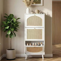Meuble à chaussures Karl Home en rotin avec 3 tiroirs abattants 21,26 L