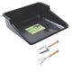Garden Tidy Tray Gardening Set with Stainless Steel Hand Tools & Bamboo Handles, Multiple Tool Options & Colors