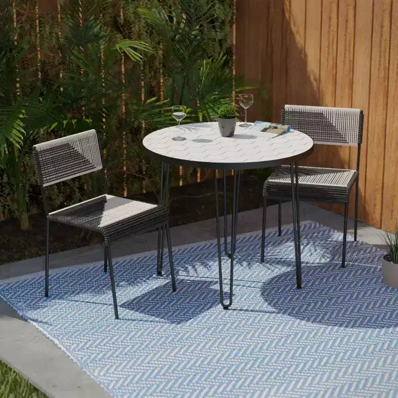 Lot de 2 chaises de bistrot Watkindale – Blanc/Noir – SEI