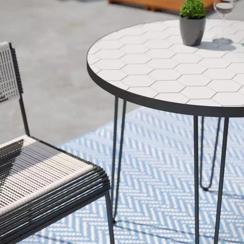 Lot de 2 chaises de bistrot Watkindale – Blanc/Noir – SEI