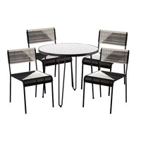 Ensemble bistro 4 chaises Watkindale - Blanc/Noir - SEI