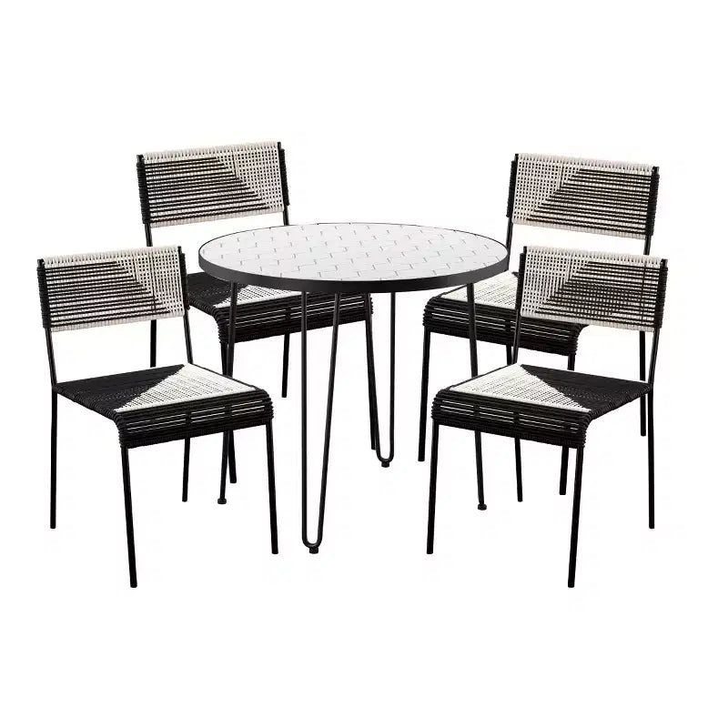 Ensemble bistro 4 chaises Watkindale - Blanc/Noir - SEI