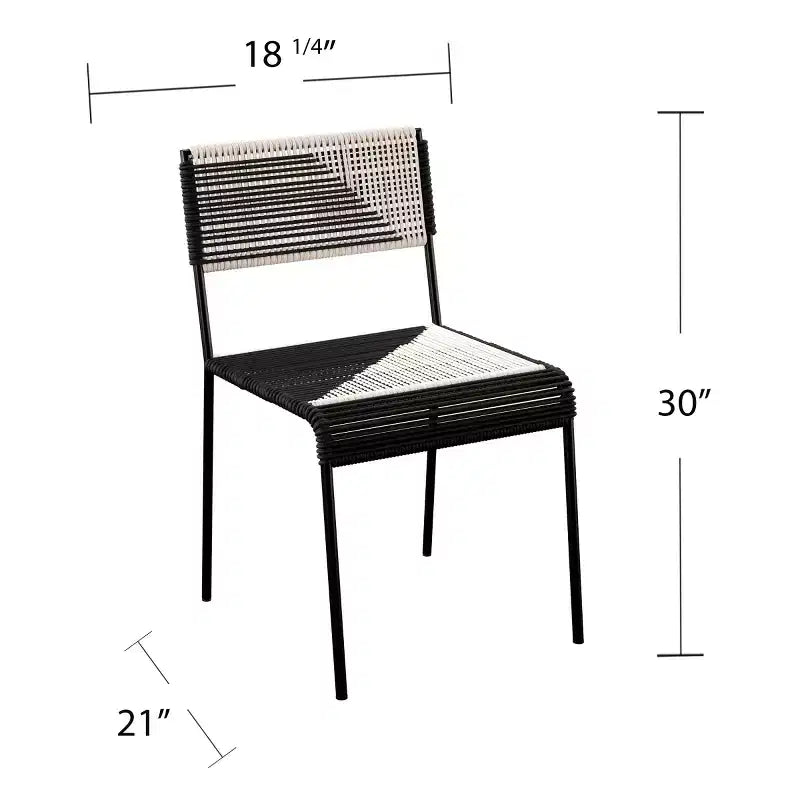 Ensemble bistro 4 chaises Watkindale - Blanc/Noir - SEI
