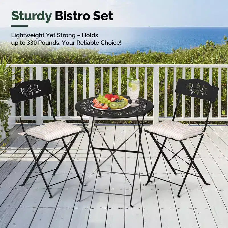 Ensemble bistro 3 pièces Karl Home avec coussins d'assise