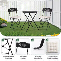 Ensemble bistro 3 pièces Karl Home avec coussins d'assise