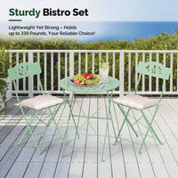 Ensemble bistro 3 pièces Karl Home avec coussins d'assise