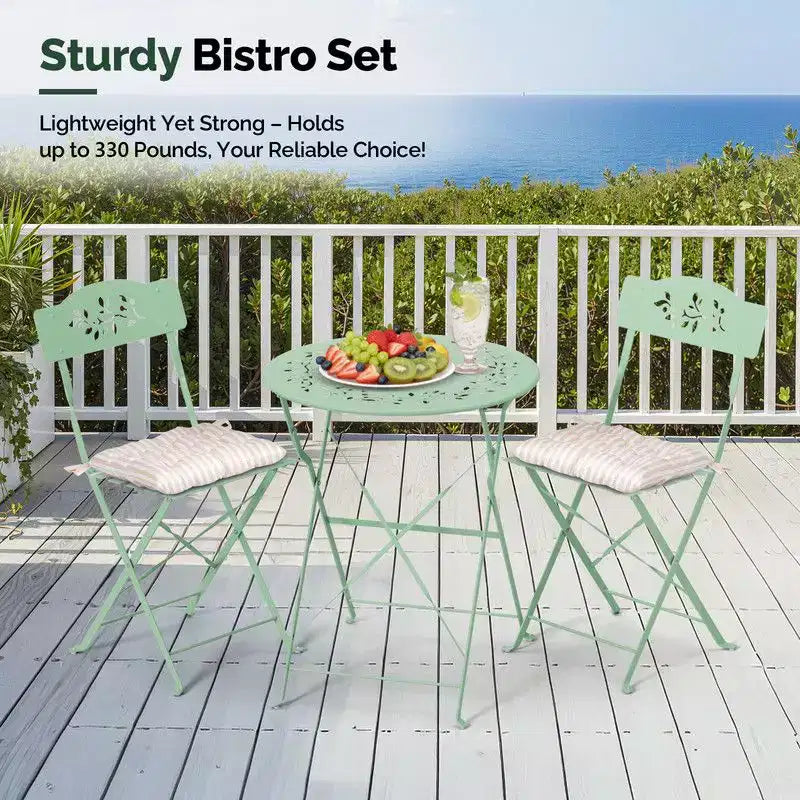 Ensemble bistro 3 pièces Karl Home avec coussins d'assise