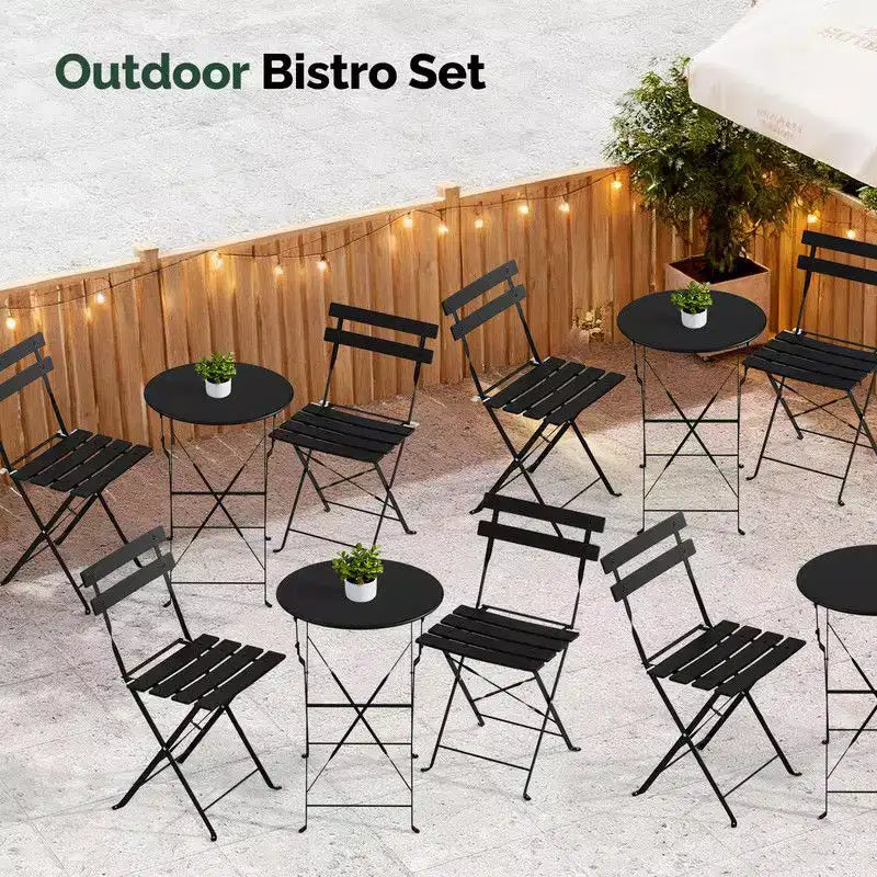 Karl Home Ensemble de salle à manger de terrasse 3 pièces avec coussins d'assise