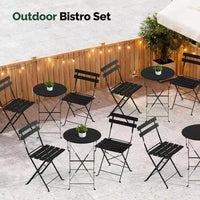 Karl Home Ensemble de salle à manger de terrasse 3 pièces avec coussins d'assise