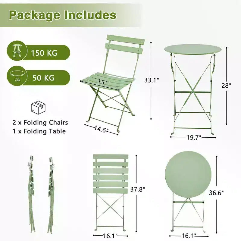 Ensemble de salle à manger de patio 3 pièces Karl Home