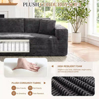 Celebalcony 103 canapé sectionnel modulaire sans os, chaise longue en L avec 2 porte-gobelets, canapés nuage en velours côtelé moelleux pour salon, sans assemblage
