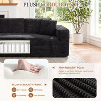 Celebalcony 103 canapé sectionnel modulaire sans os, chaise longue en L avec 2 porte-gobelets, canapés nuage en velours côtelé moelleux pour salon, sans assemblage
