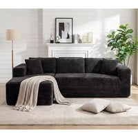 Celebalcony 103 canapé sectionnel modulaire sans os, chaise longue en L avec 2 porte-gobelets, canapés nuage en velours côtelé moelleux pour salon, sans assemblage