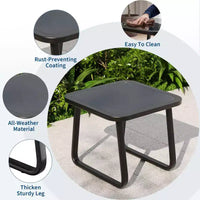 Ensemble bistrot à bascule 3 pièces pour extérieur, mobilier de jardin avec 2 chaises en textilène respirant et table basse pour petit balcon, terrasse et bord de piscine