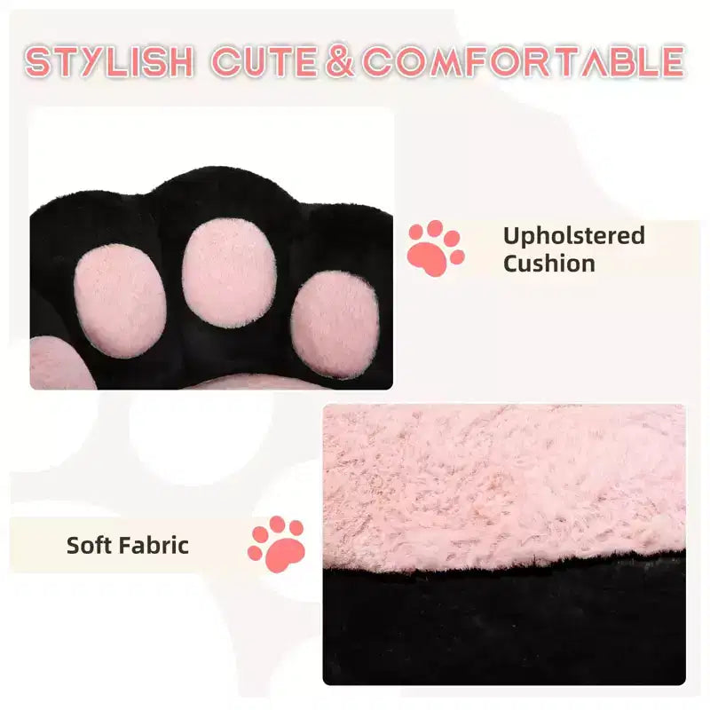 Chaise de coiffeuse avec dossier en forme de chat, chaise pivotante réglable en hauteur, jolie chaise de bureau à roulettes en tissu nounours pour chambre à coucher ou bureau
