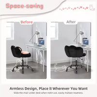 Chaise de coiffeuse avec dossier en forme de chat, chaise pivotante réglable en hauteur, jolie chaise de bureau à roulettes en tissu nounours pour chambre à coucher ou bureau