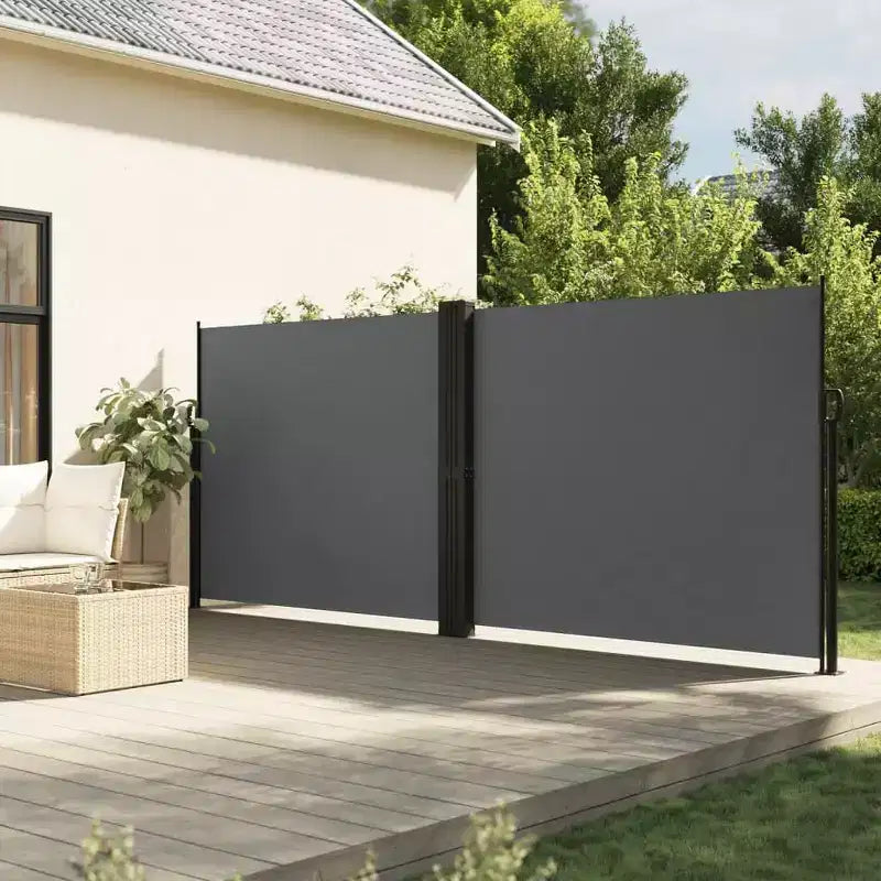 vidaXL Store latéral rétractable anthracite 100 % polyester avec un revêtement en PU