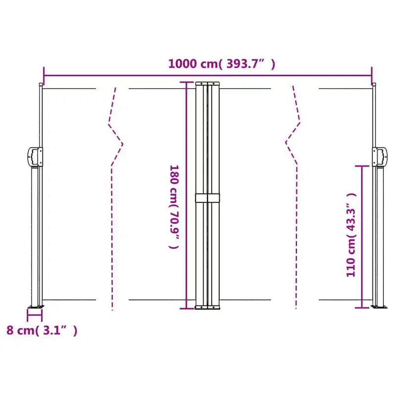 vidaXL Store latéral rétractable anthracite 100 % polyester avec un revêtement en PU