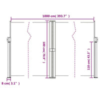 vidaXL Store latéral rétractable anthracite 100 % polyester avec un revêtement en PU