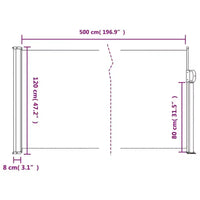 vidaXL Store lateral retractable anthracite 100 % polyester avec enduction PU