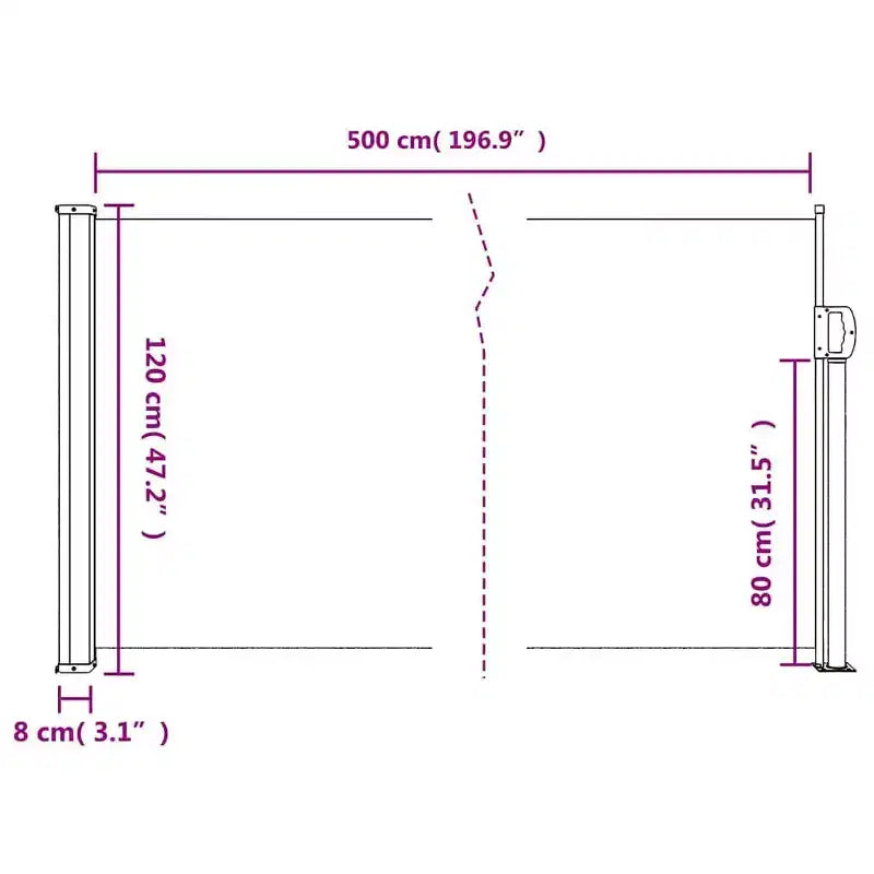 vidaXL Store lateral retractable anthracite 100 % polyester avec enduction PU
