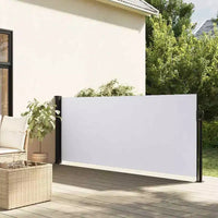 vidaXL Store latéral rétractable, Blanc