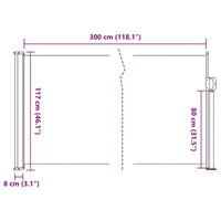 vidaXL Store latéral rétractable, Blanc