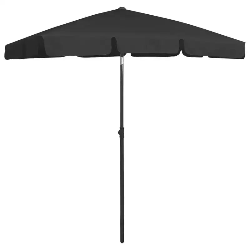 vidaXL Parasol de plage inclinable en polyester noir M