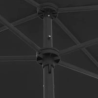 vidaXL Parasol de plage inclinable en polyester noir M
