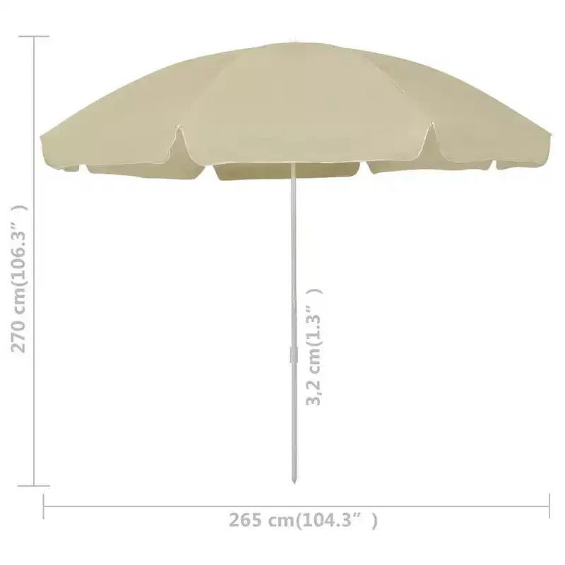 vidaXL Parasol de plage jaune sable 118,1