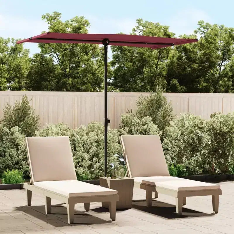 vidaXL Parasol de jardin rouge bordeaux en aluminium et polyester taille moyenne
