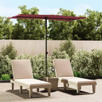 vidaXL Parasol de jardin rouge bordeaux en aluminium et polyester taille moyenne