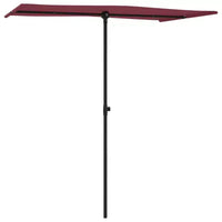 vidaXL Parasol de jardin rouge bordeaux en aluminium et polyester taille moyenne