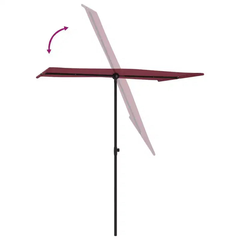 vidaXL Parasol de jardin rouge bordeaux en aluminium et polyester taille moyenne