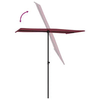 vidaXL Parasol de jardin rouge bordeaux en aluminium et polyester taille moyenne