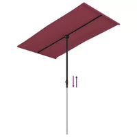 vidaXL Parasol de jardin rouge bordeaux en aluminium et polyester taille moyenne