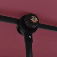 vidaXL Parasol de jardin rouge bordeaux en aluminium et polyester taille moyenne