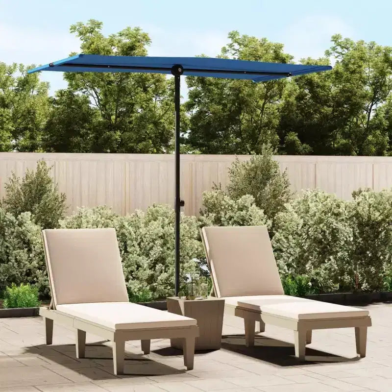 vidaXL Parasol de jardin bleu azur 100 % polyester, aluminium, grand