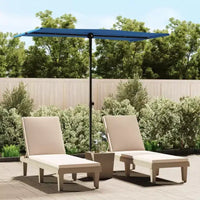vidaXL Parasol de jardin bleu azur 100 % polyester, aluminium, grand